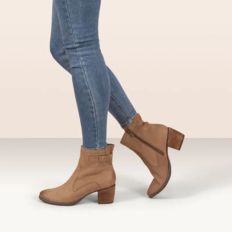 Rubi Buckle Boot in Taupe