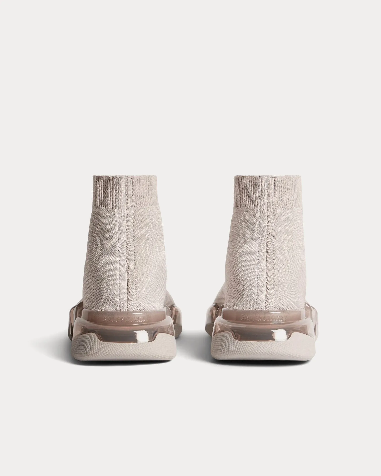 Speed 2.0 Full Clear Sole Recycled Knit Light Beige High Top Sneakers