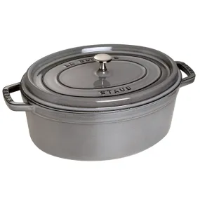 Staub Cast Iron 1-Quart Oval Cocotte - Graphite Grey