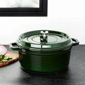Staub Cast Iron 5.5-qt Round Cocotte - Basil