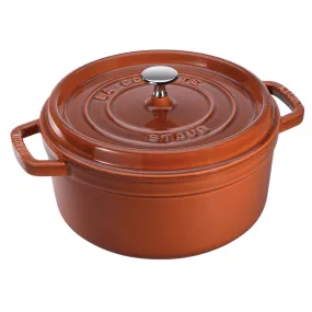Staub Cast Iron 7-Quart Round Cocotte - Burnt Orange