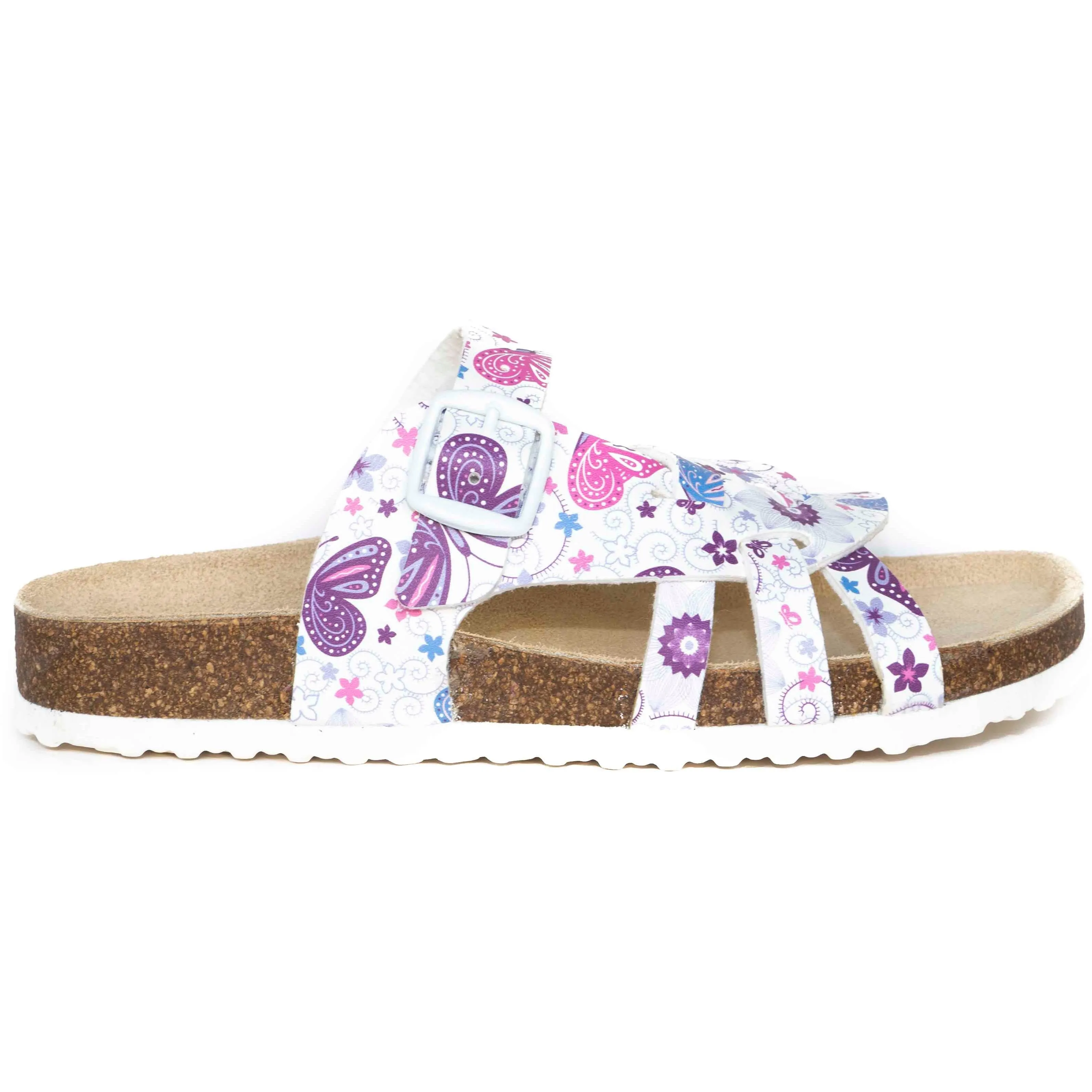 T90: colour 12 - white purple ladies orthotic sandals