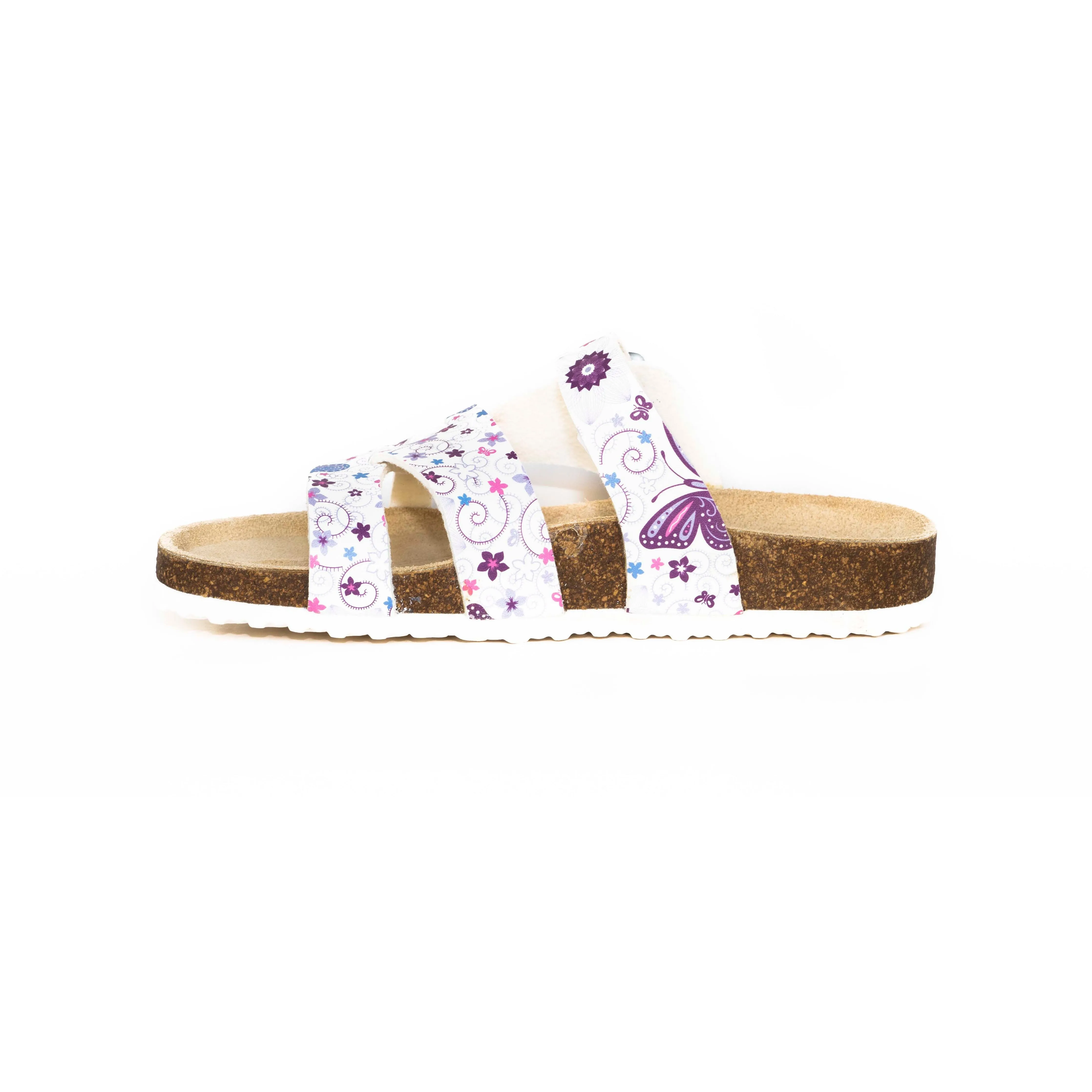 T90: colour 12 - white purple ladies orthotic sandals