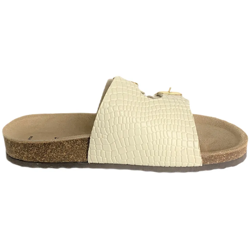 T92: colour croco cream ladies orthotic sandals