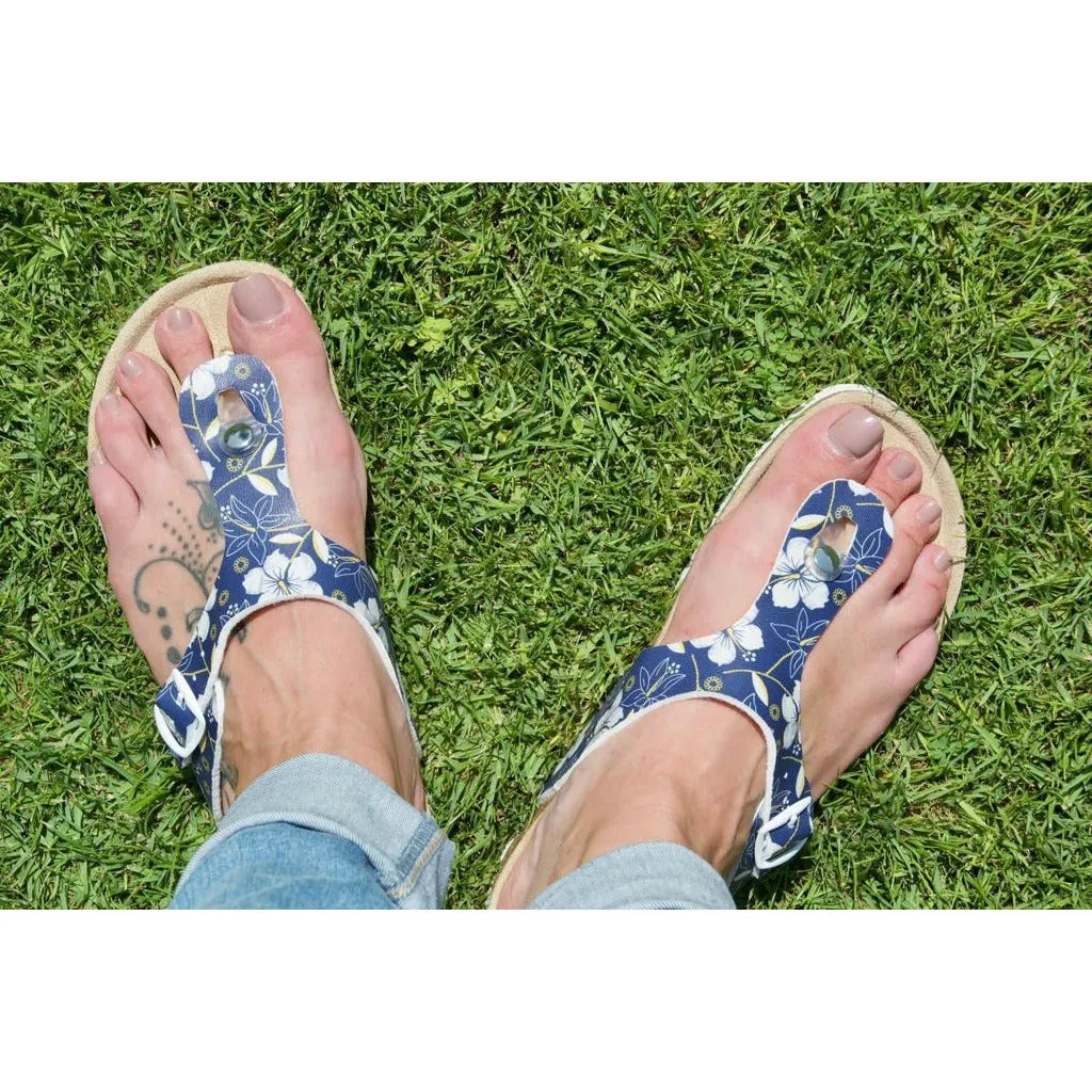 T96: colour 96 - white blue ladies orthotic sandals