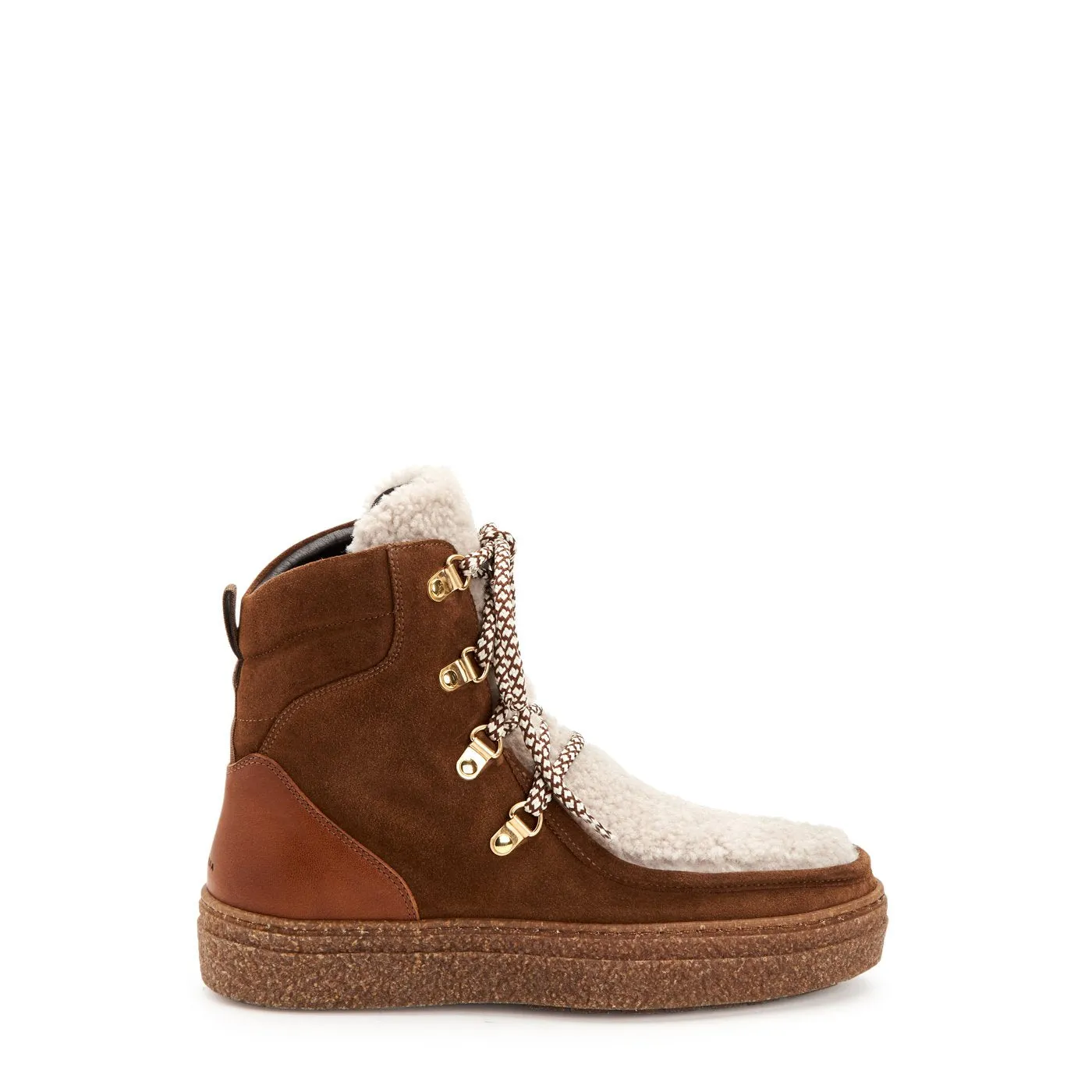 Taelyn Suede Shearling Bootie | Walnut Caramel