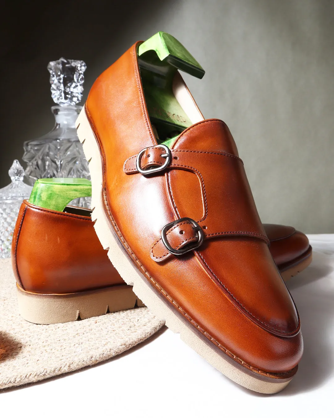 Tan Batwing Slipons With Extralightweight Sole
