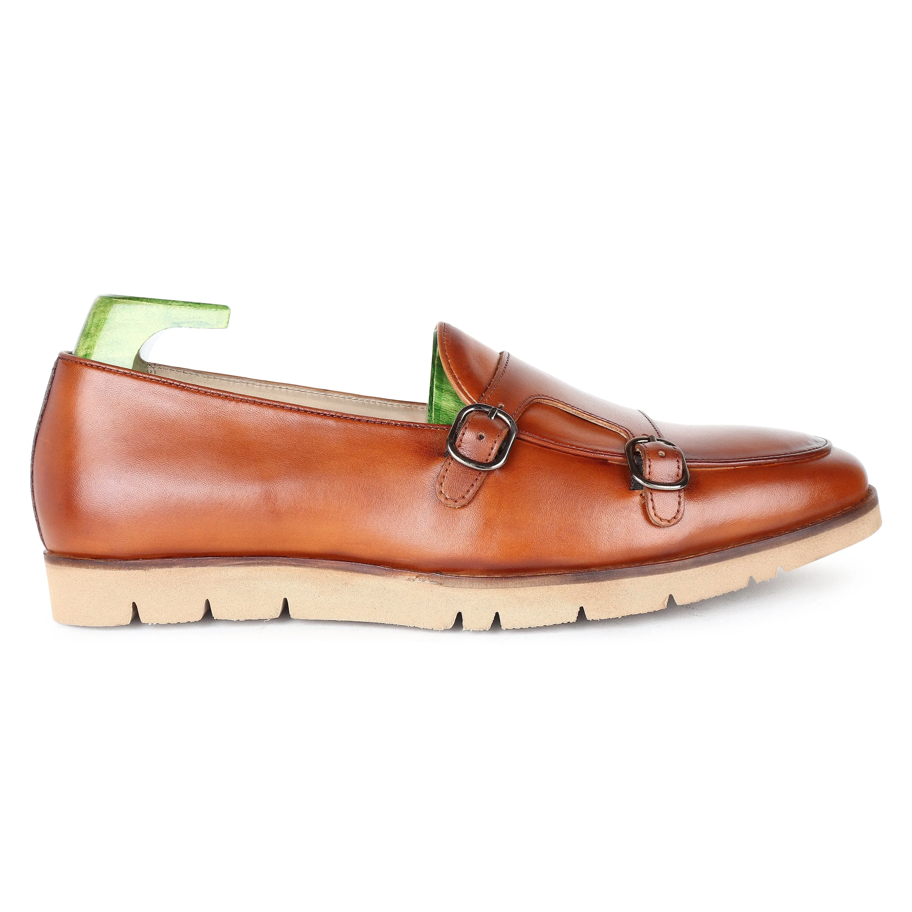 Tan Batwing Slipons With Extralightweight Sole