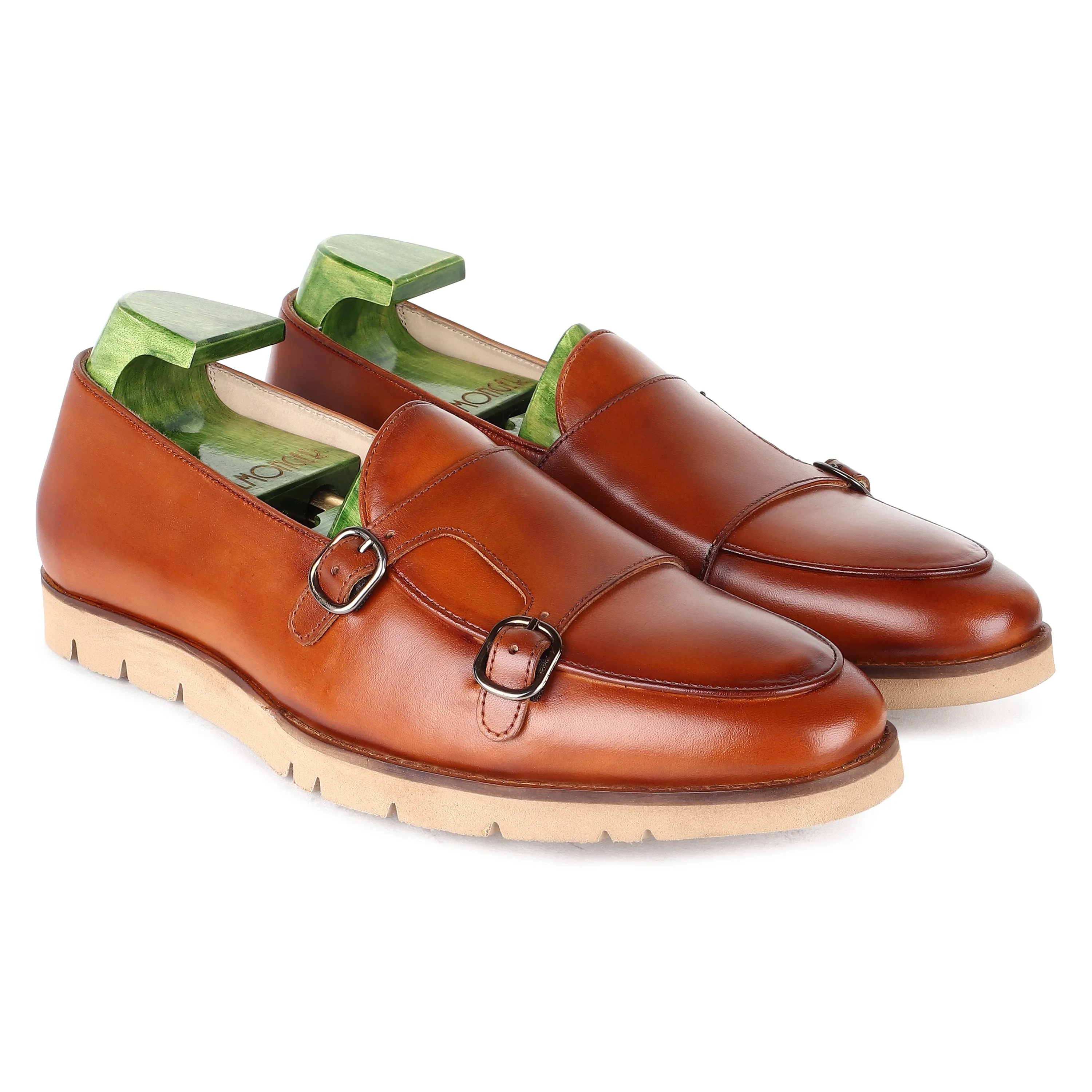 Tan Batwing Slipons With Extralightweight Sole
