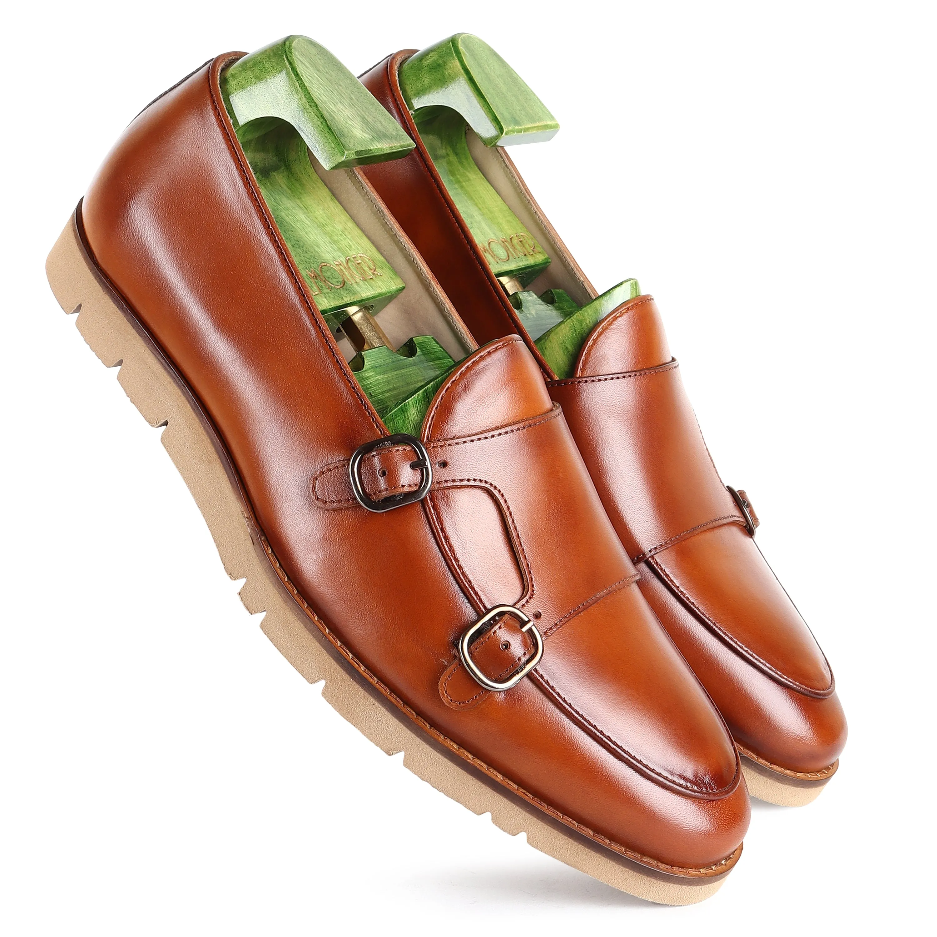 Tan Batwing Slipons With Extralightweight Sole