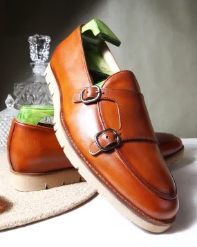 Tan Batwing Slipons With Extralightweight Sole