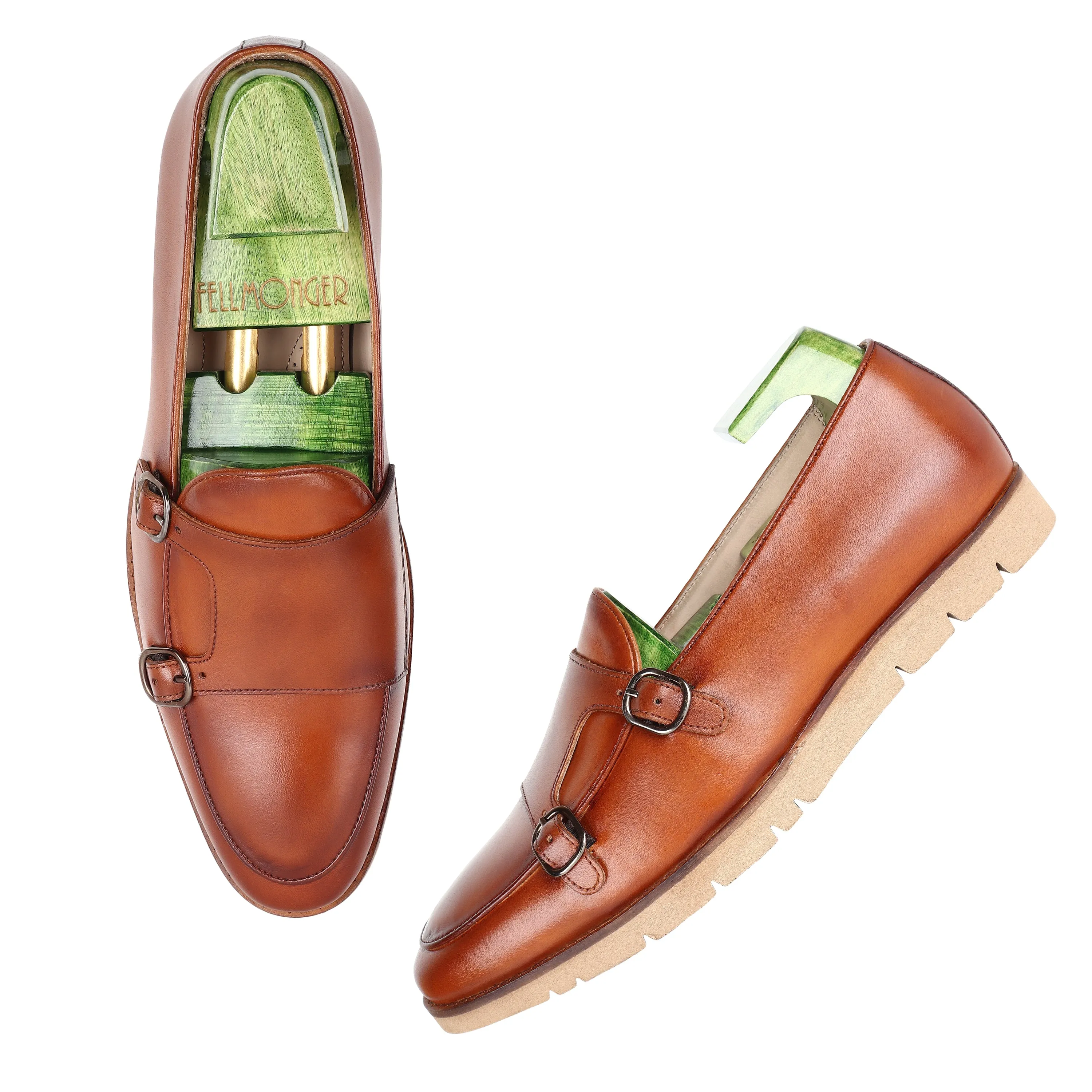 Tan Batwing Slipons With Extralightweight Sole