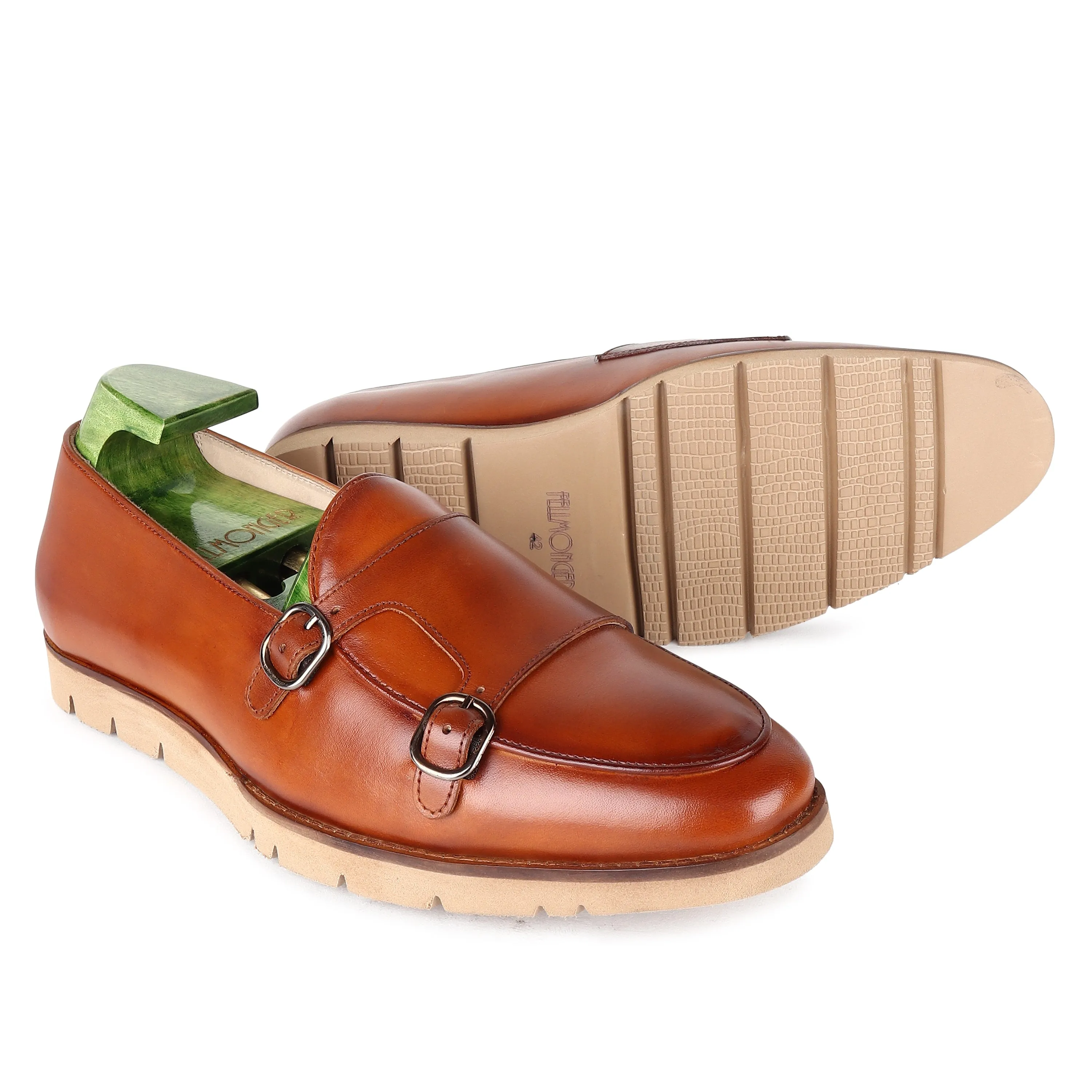 Tan Batwing Slipons With Extralightweight Sole