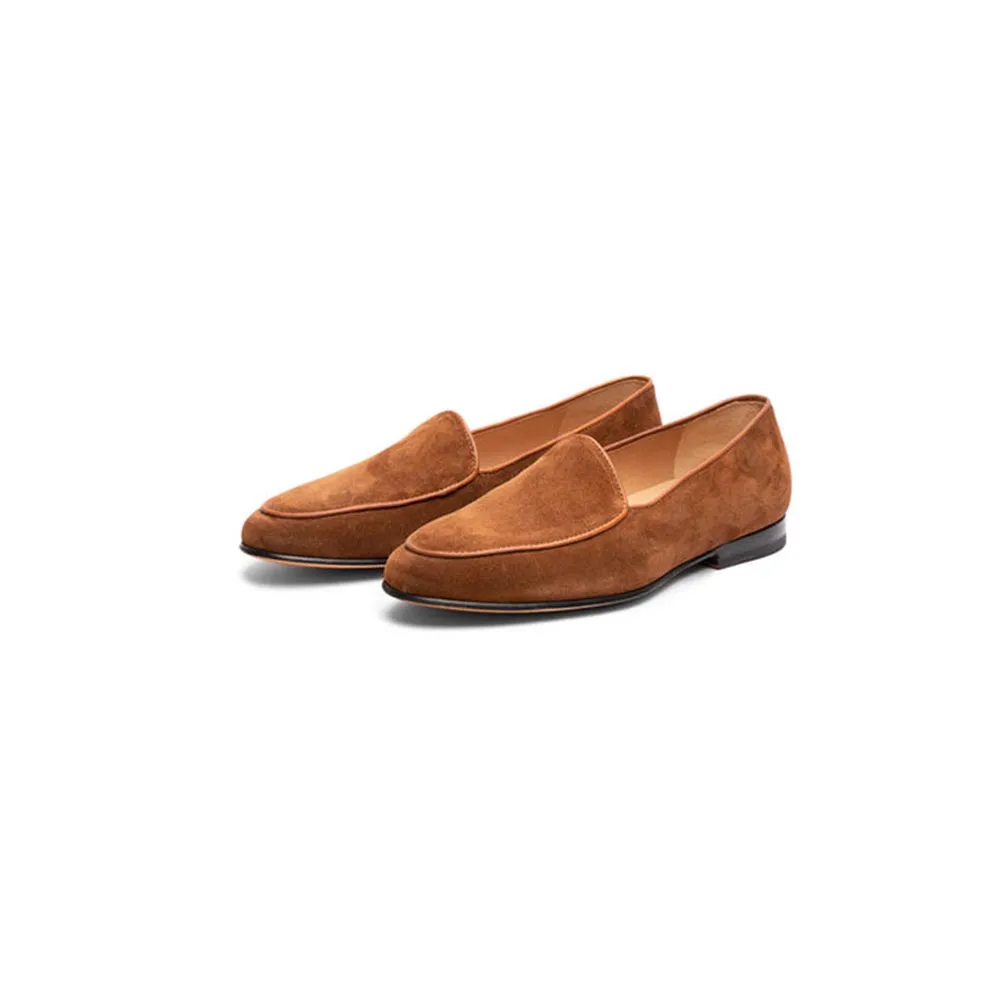 Tan Suede Classic Belgian Slipons