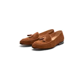 Tan Suede Classic Belgian Tassel Slipons