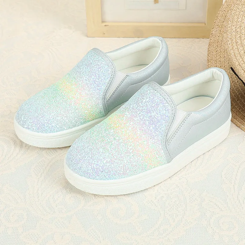 Women's Rainbow Glitter Casual Shoes
