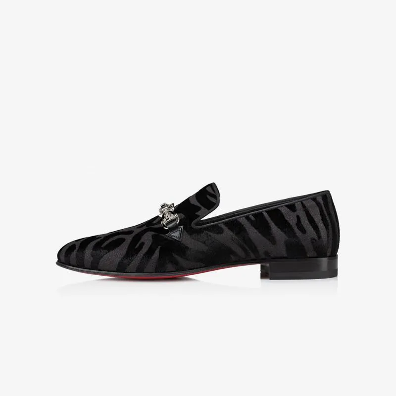 Zebra Suede Slip on Loafers