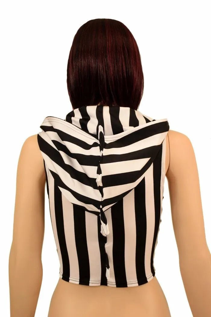 Zebra Zipper Front Crop Top